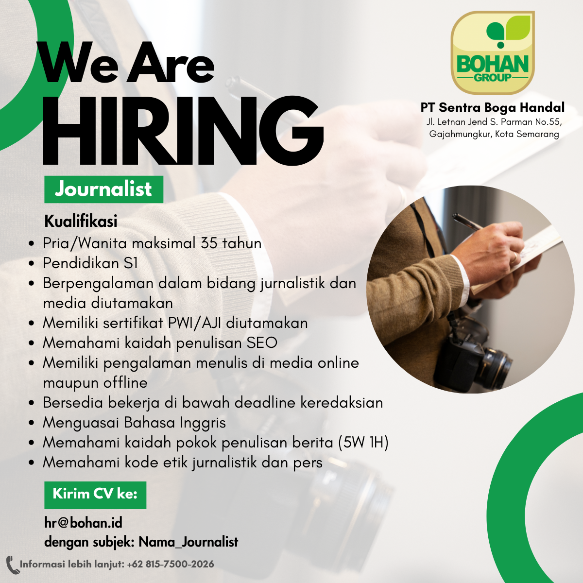 Wartawan (Jurnalis) - PT Konten Indonesia Selaras